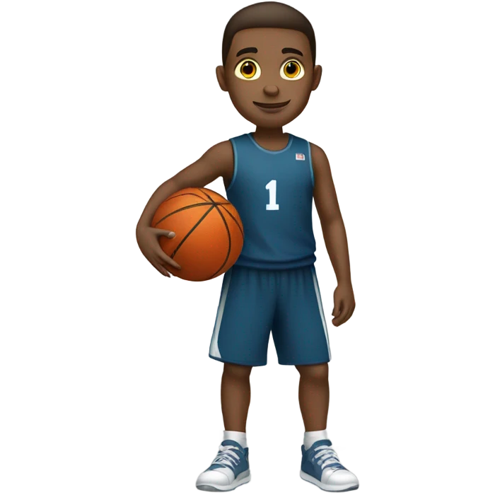 Boy with basketball emoji