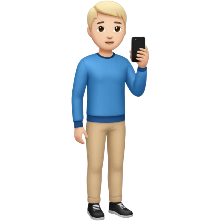 A 3D full body bitmoji talking on mobile with someone emoji