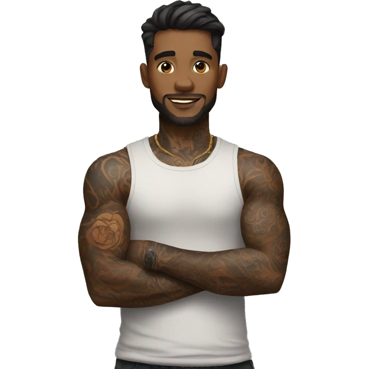 Man wearing tattoos  emoji