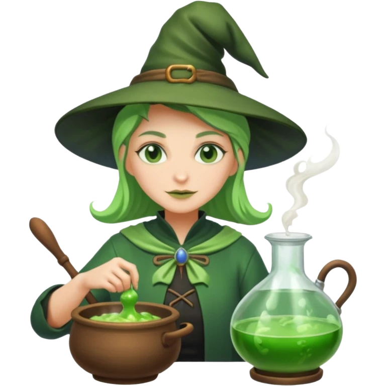 green witch cooking potion emoji