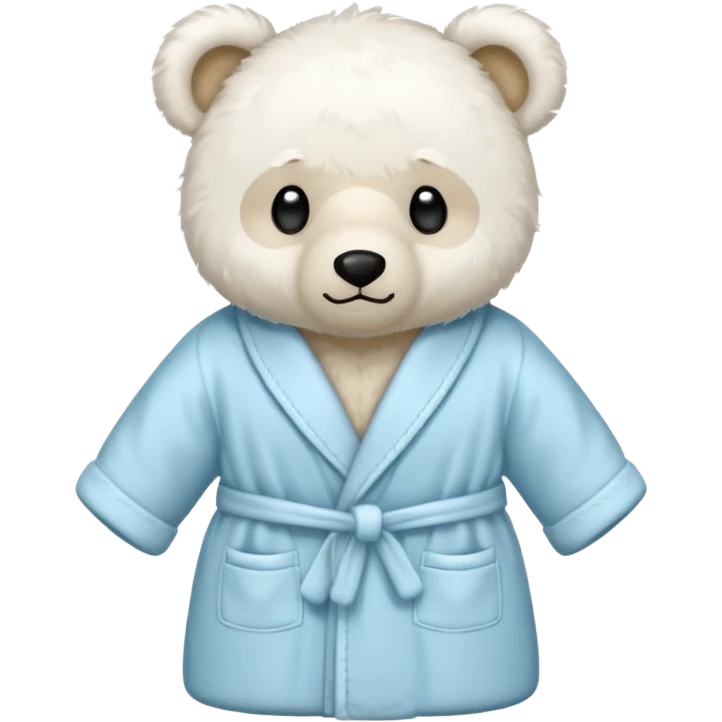 white teddy bear sitting bathrobe emoji