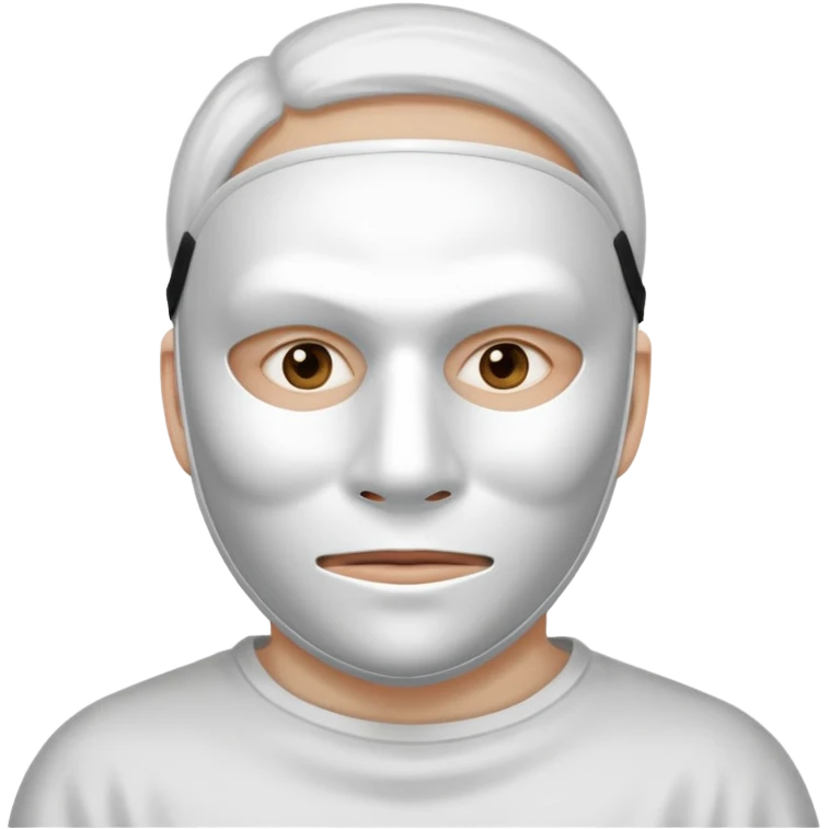 A person with a white mask on their face emoji