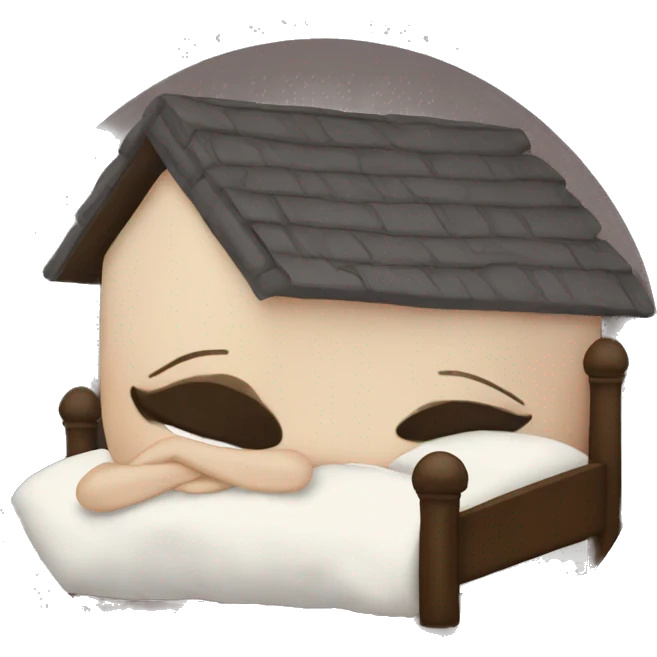 brunette sleeping and dreaming at a big house  emoji