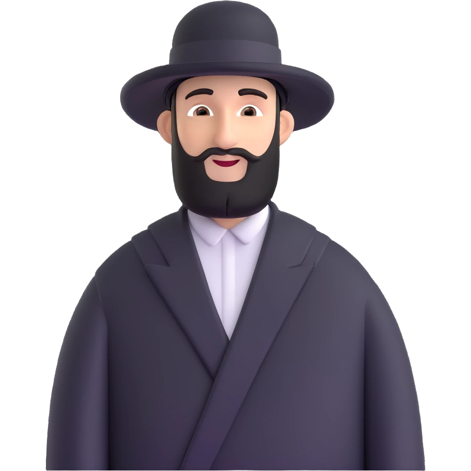 Jewish Haredi man with traditional black attire, hat, and payot emoji