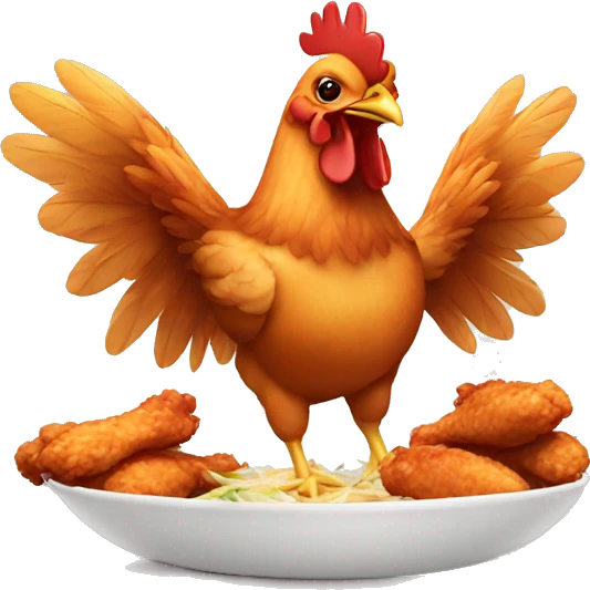 chicken eating chicken wings emoji