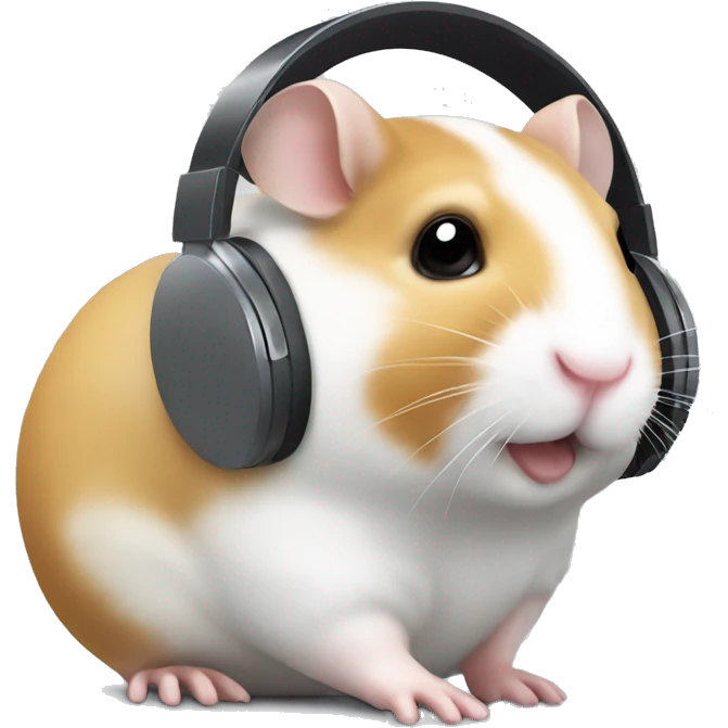 Hamster wearing white headphones  emoji