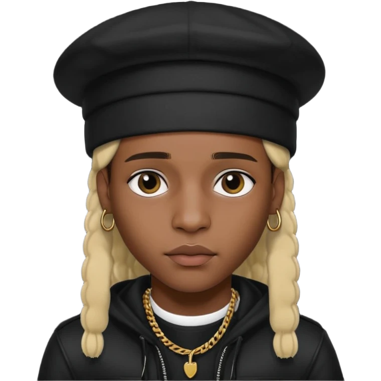 asap rocky pretty bratz with black hat and clothes emoji