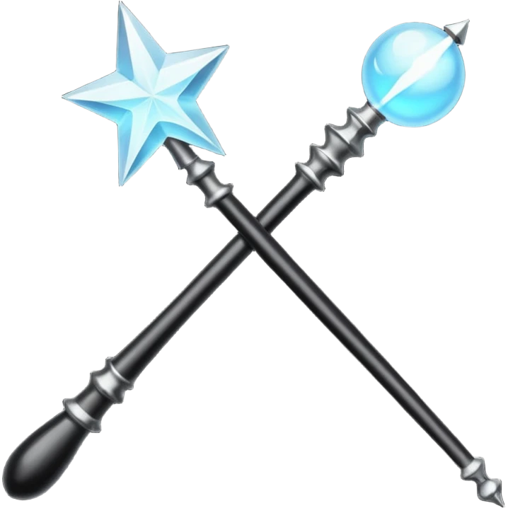 magic wanblack and white magic wandd emoji
