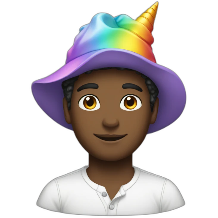 Posh-boy-with-rainbow-unicorn-hat emoji