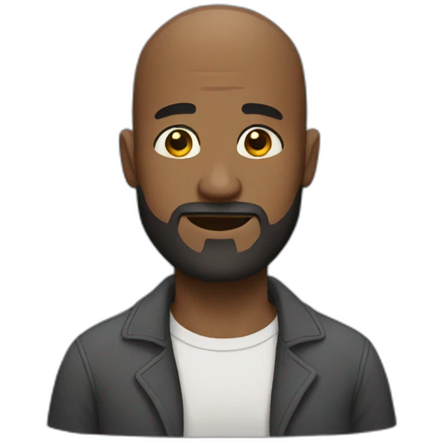 Bald black man with a scruffy beard  emoji
