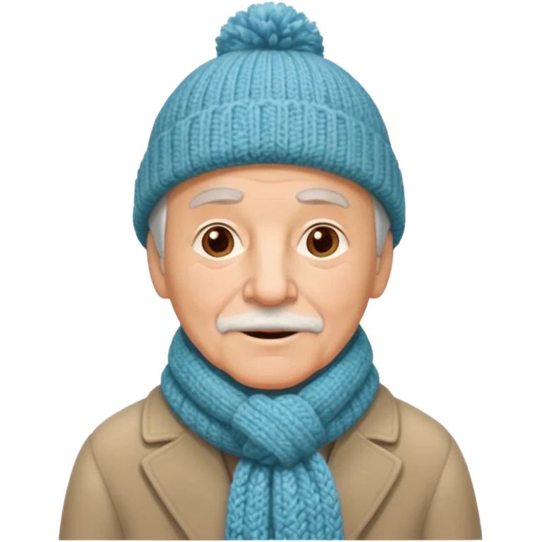 eldelry man with winter clothes emoji