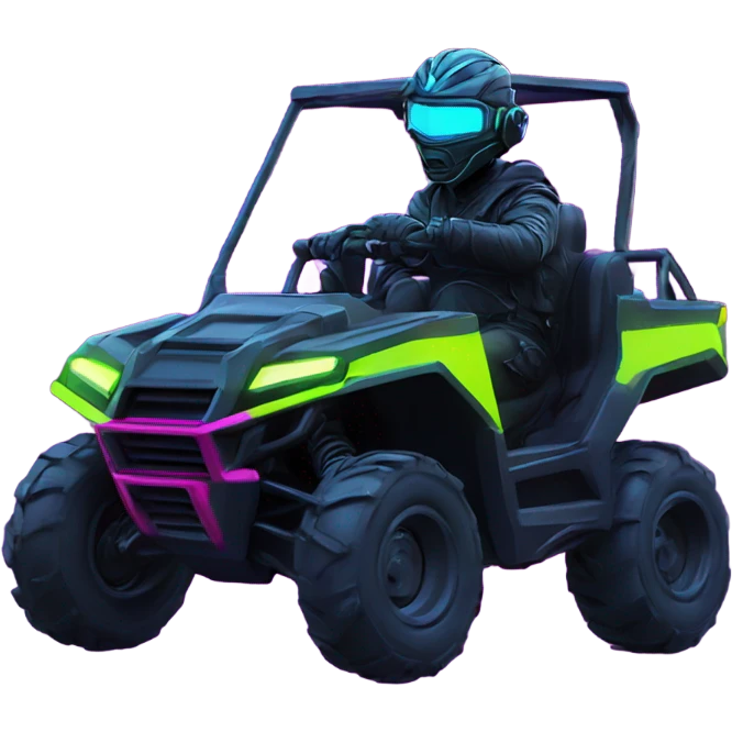 cyber punk UTV neon with driver emoji