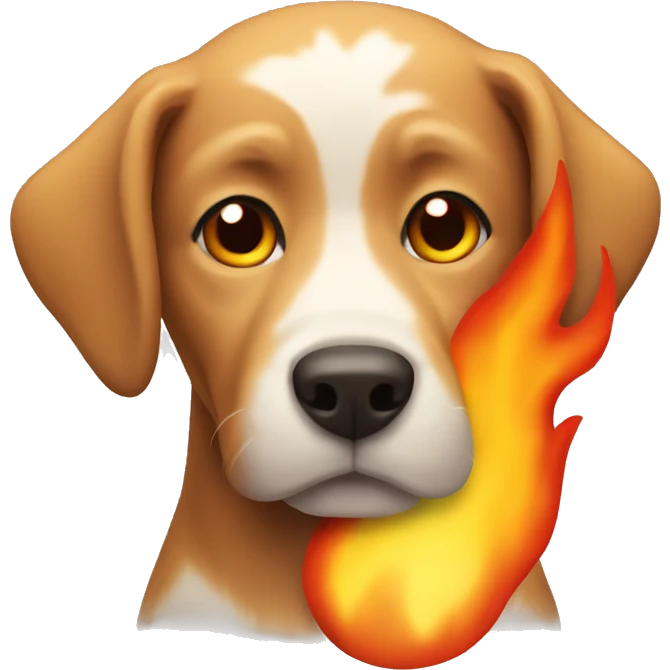 Dog with fire emoji