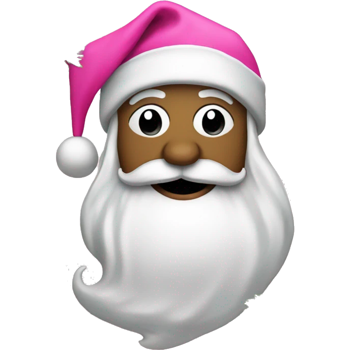 Pink Santa next to Christmas tree emoji