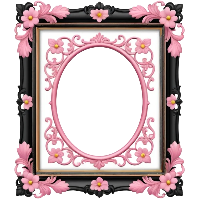 pink photo frame of a blossom emoji