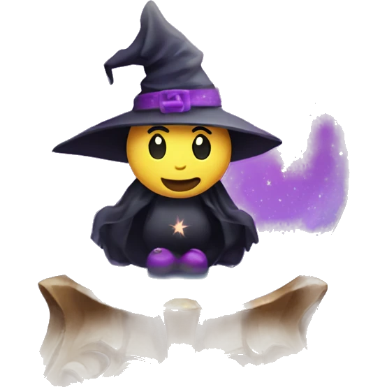 glittery crystal ball with a witch  emoji