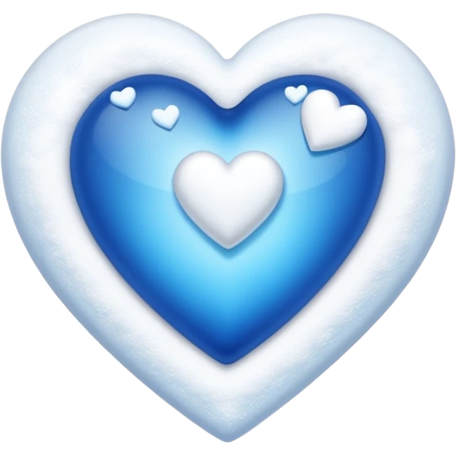 Corazón azul con copos de nieve  emoji
