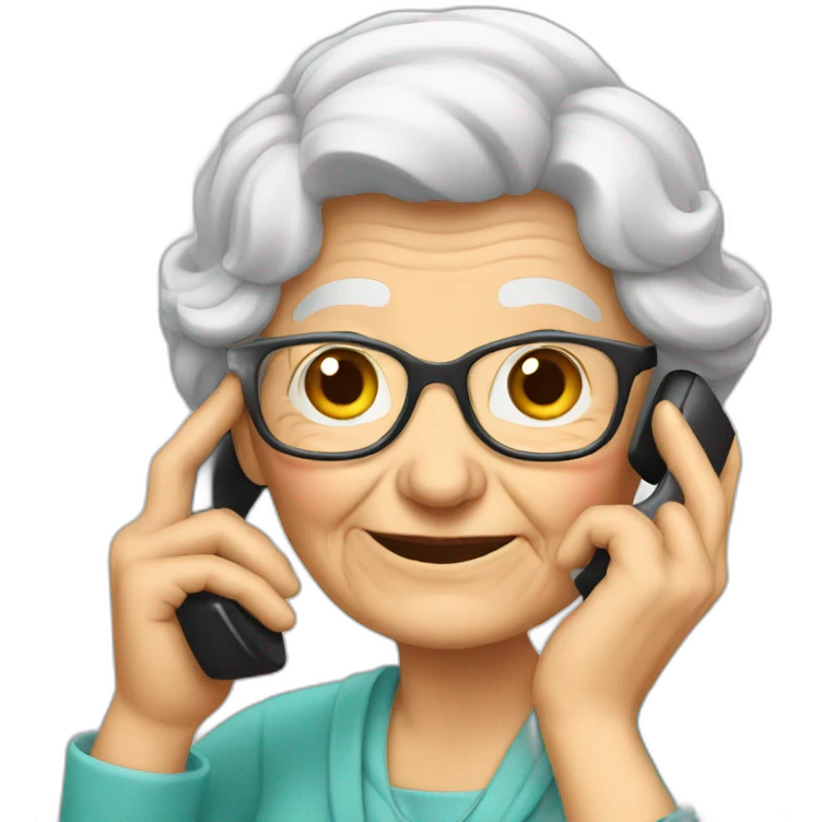 Old lady on the phone emoji