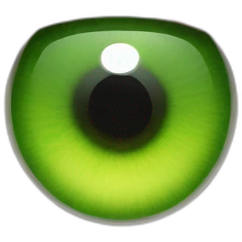 green eye with robotic lawnmower in pupils reflection emoji