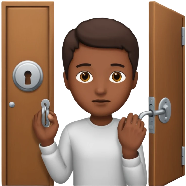 Someone locking a door emoji