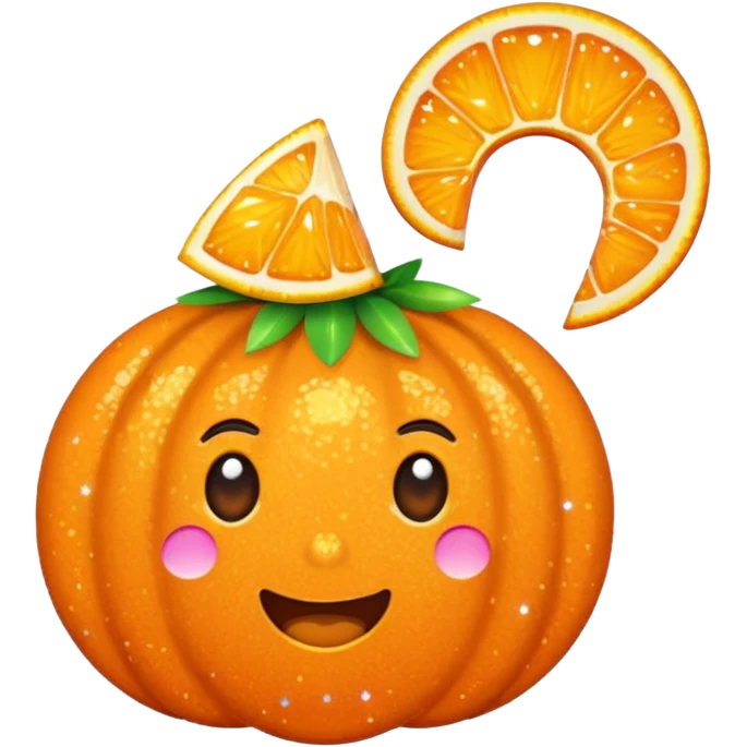 Orange glitter emoji