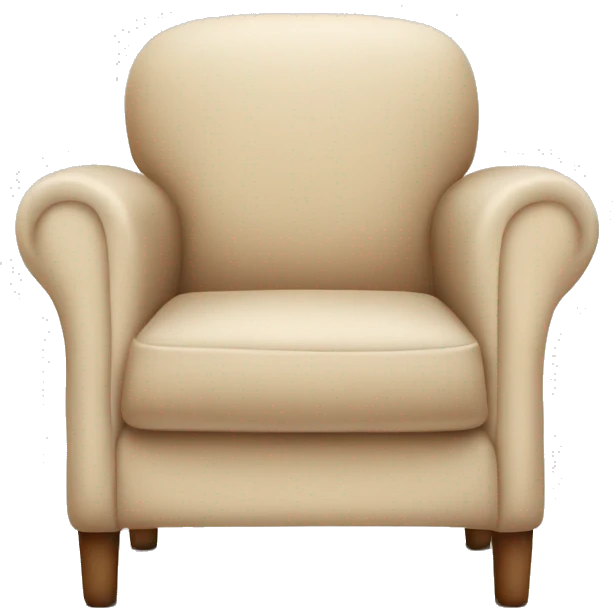 Simple Beige Armchair with blanket and open book on it emoji