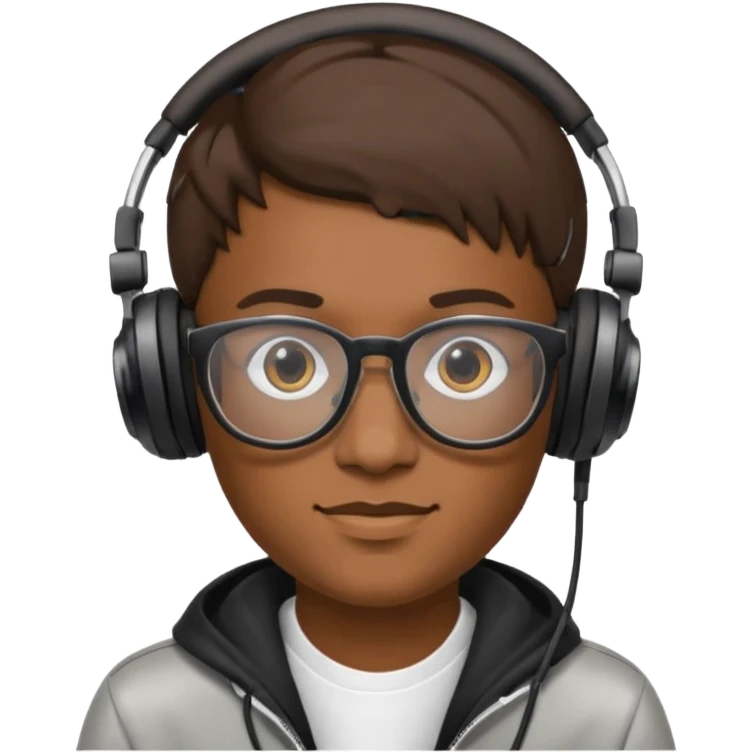 persona dj con audifonos , lentes y nombre FABRI emoji