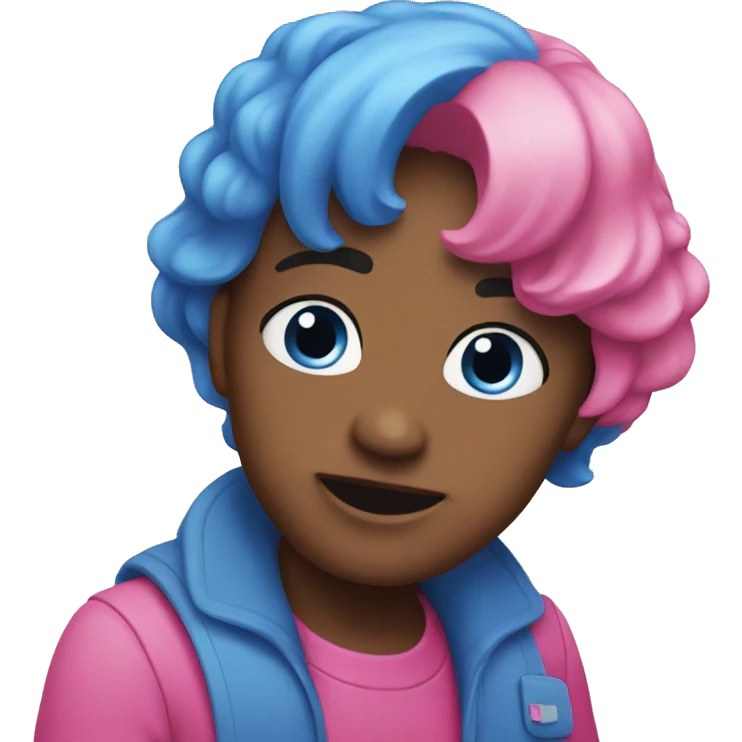 Pink and blue emoji