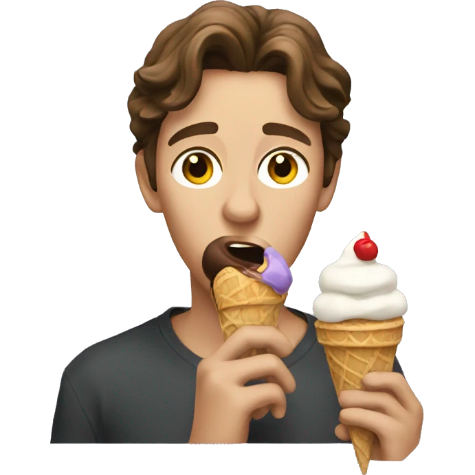 Blair eating an ice cream emoji