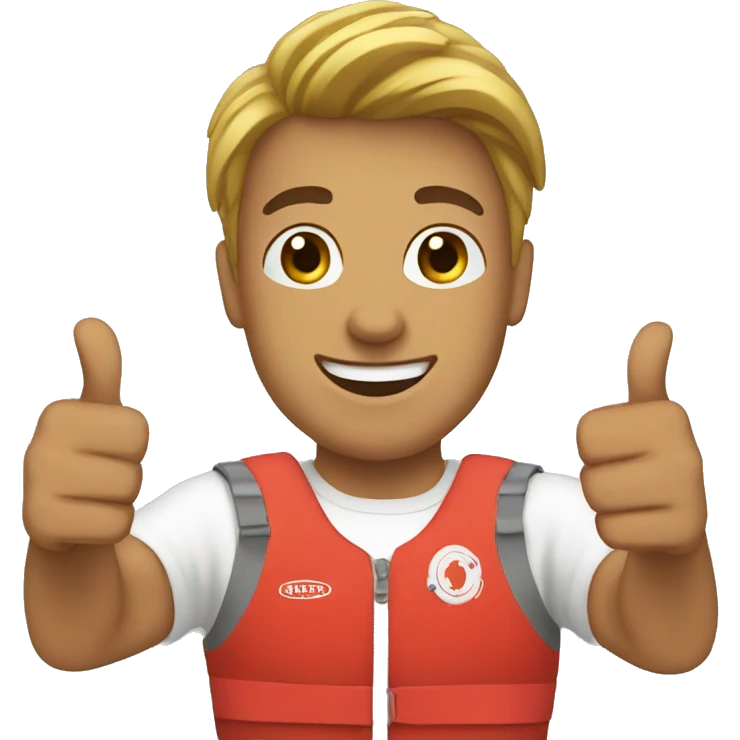 teen lifeguard thumbs up emoji