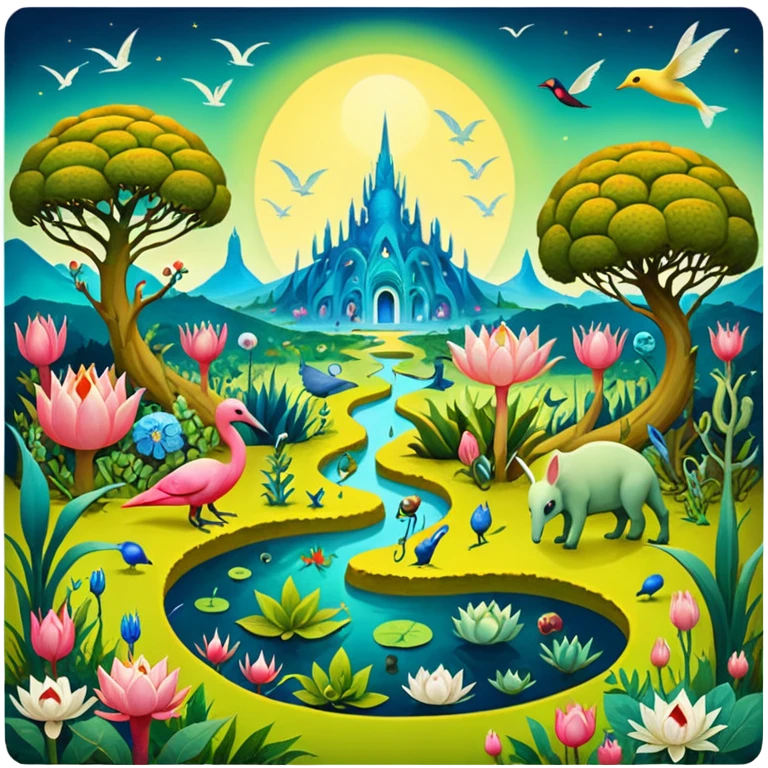 solarpunk - hieronymus bosch phantasmagoric depictions of the garden of earthly delights emoji