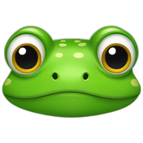 Frog with hair with middle partition emoji