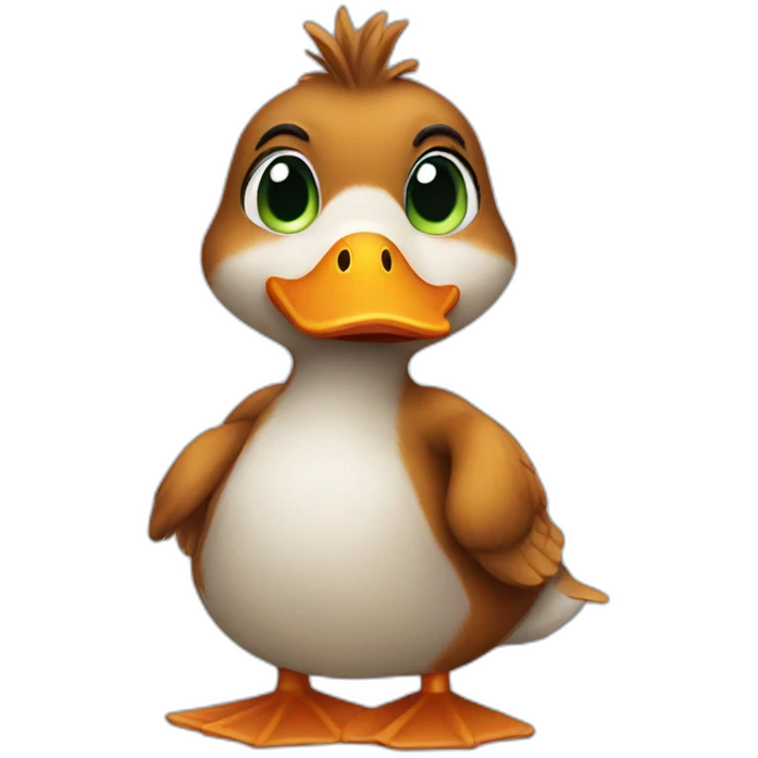 a duck wearing squirrel costume emoji