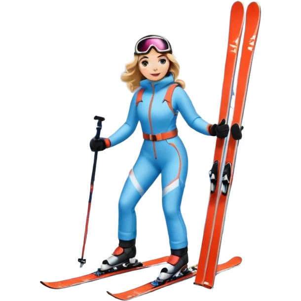 Woman Skiing , Background Matterhorn emoji