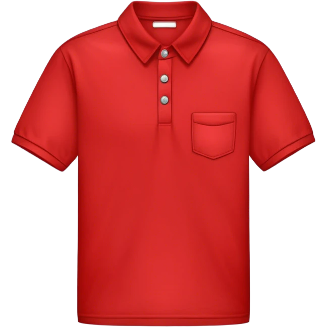 button up collar T shirt in red emoji
