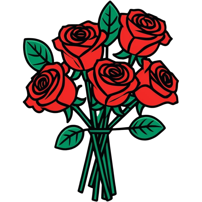 Dark red roses bouquet  emoji