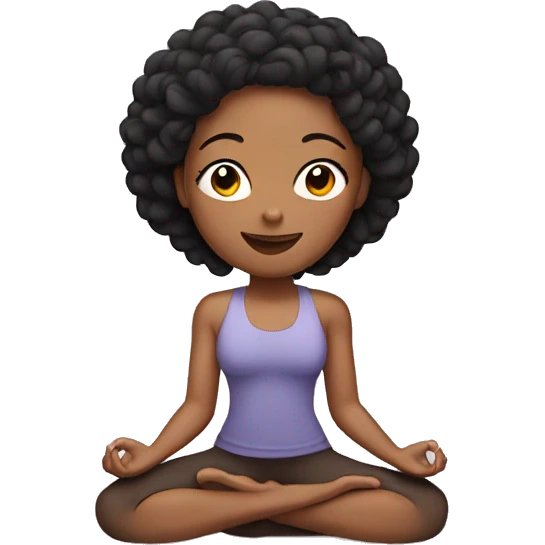 mixed girl doing yoga emoji