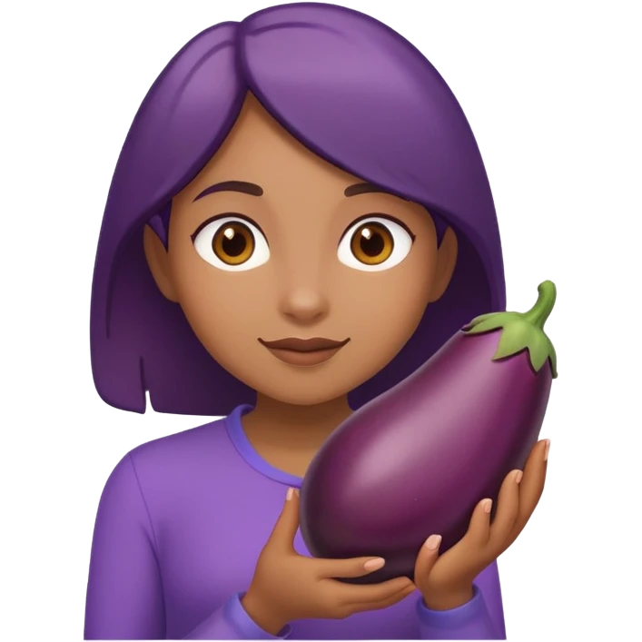 Girl with eggplant  emoji