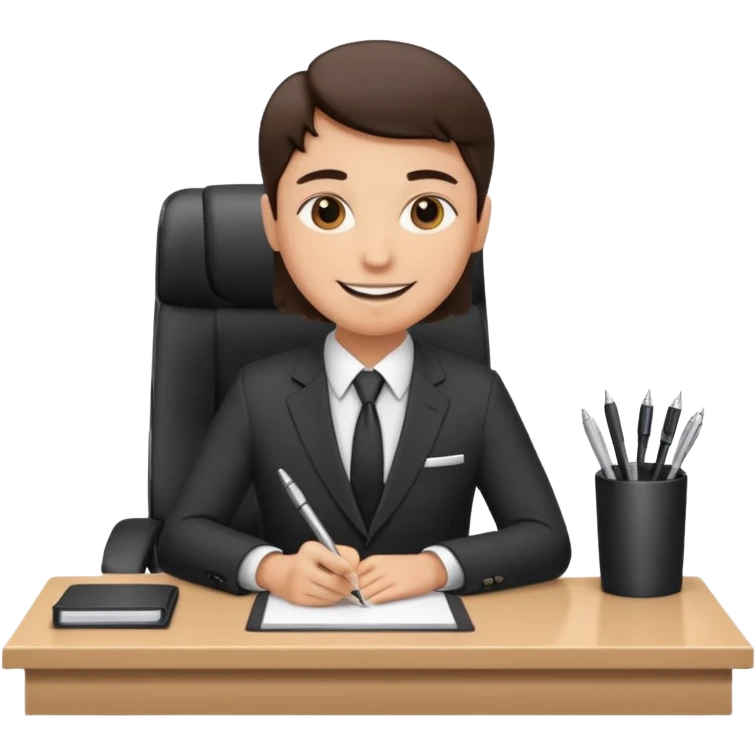 une image de 3/4 avec un recruteur à son bureau APS DE FACE DE 3/4 emoji