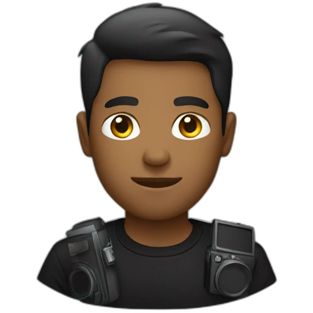 photographer with black t shirt emoji