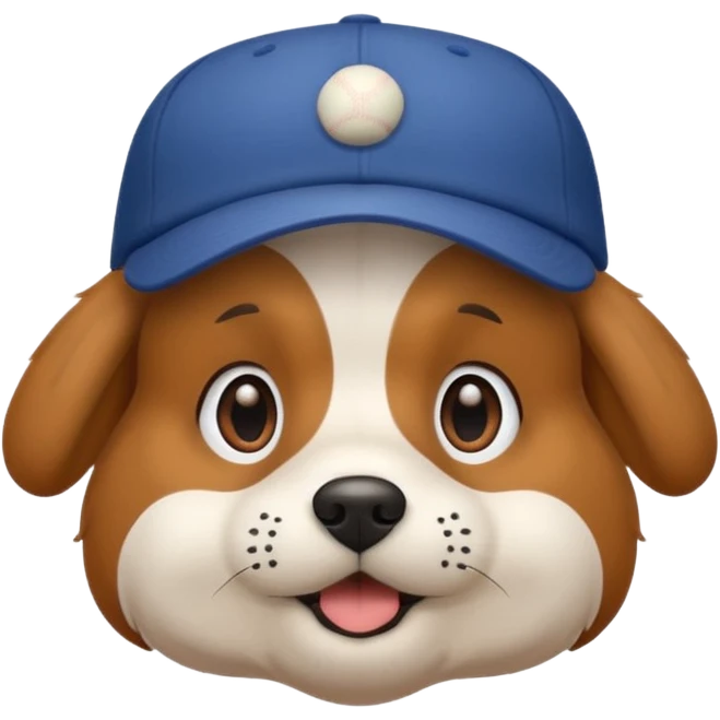 baseball hatted dog emoji