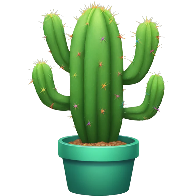 Rainbow cactus emoji