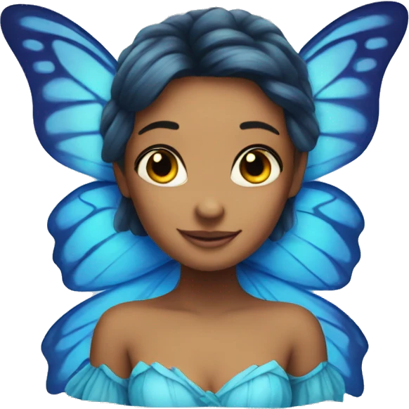 butterfly with blue wings fairy emoji