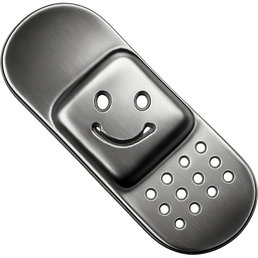 bandage, shiny, cute cartoon face emoji