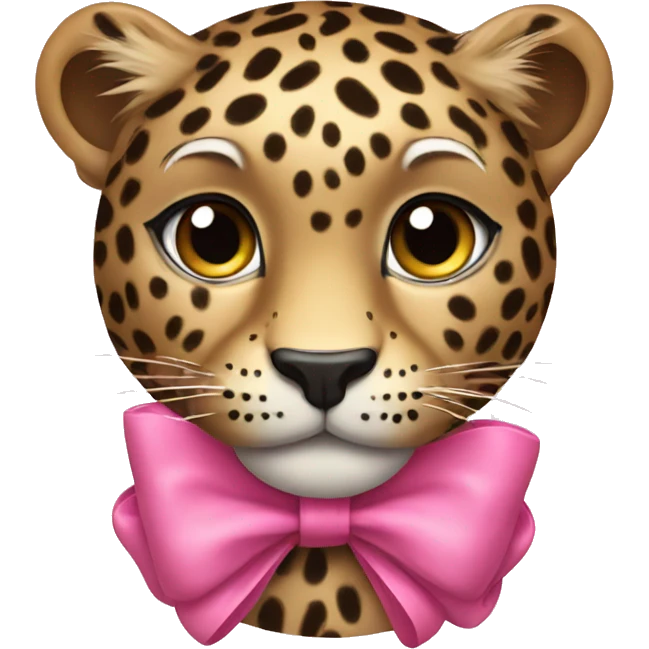 Leopard with pink bow emoji