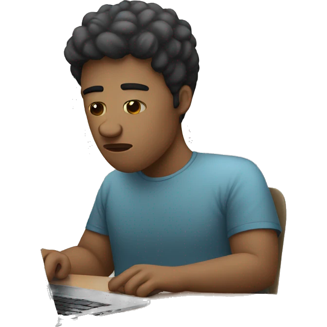 sad person with laptop emoji
