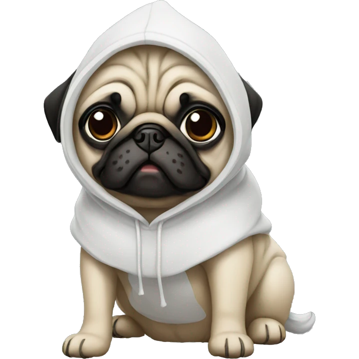 Pug wearing a hood emoji