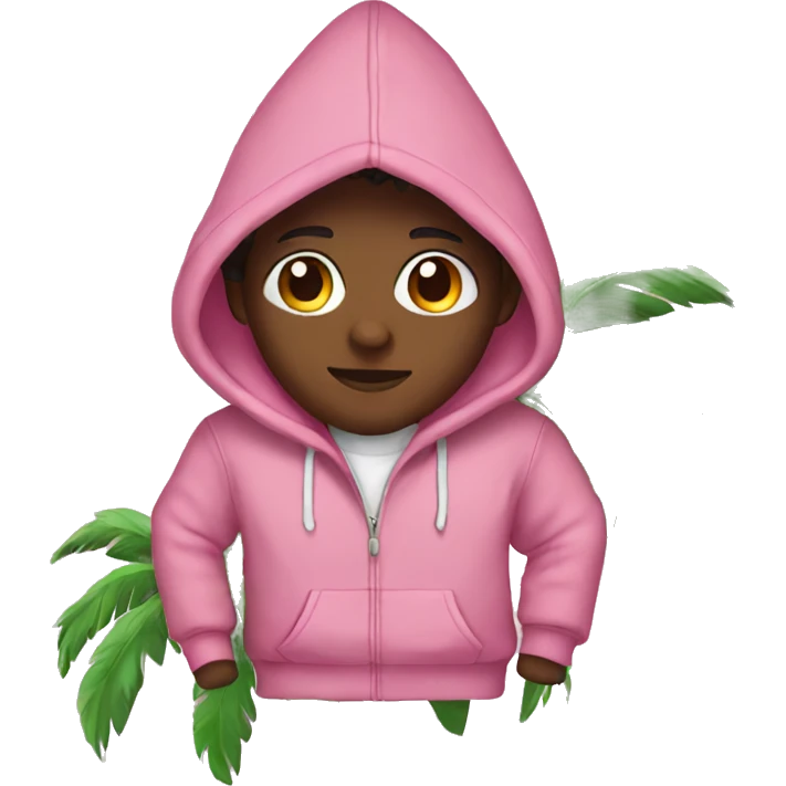 Pink palm puff hoodie  emoji