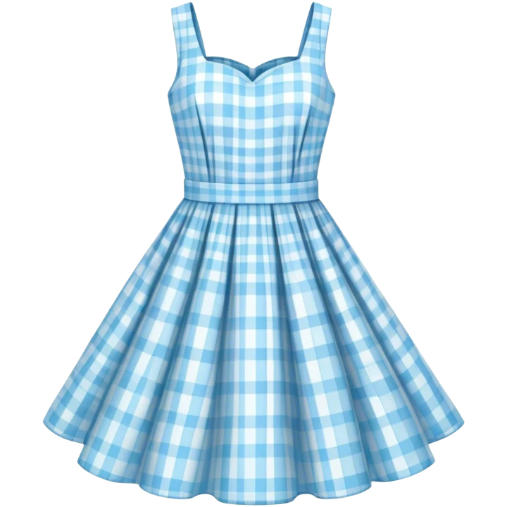 pastel blue plaid spring dress floating in the air emoji