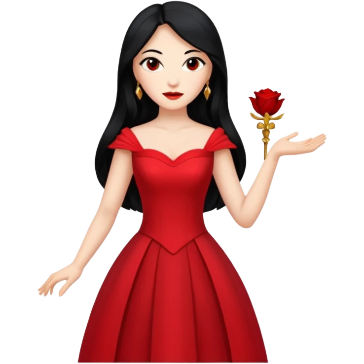 woman opera singer with long hair and dress emoji